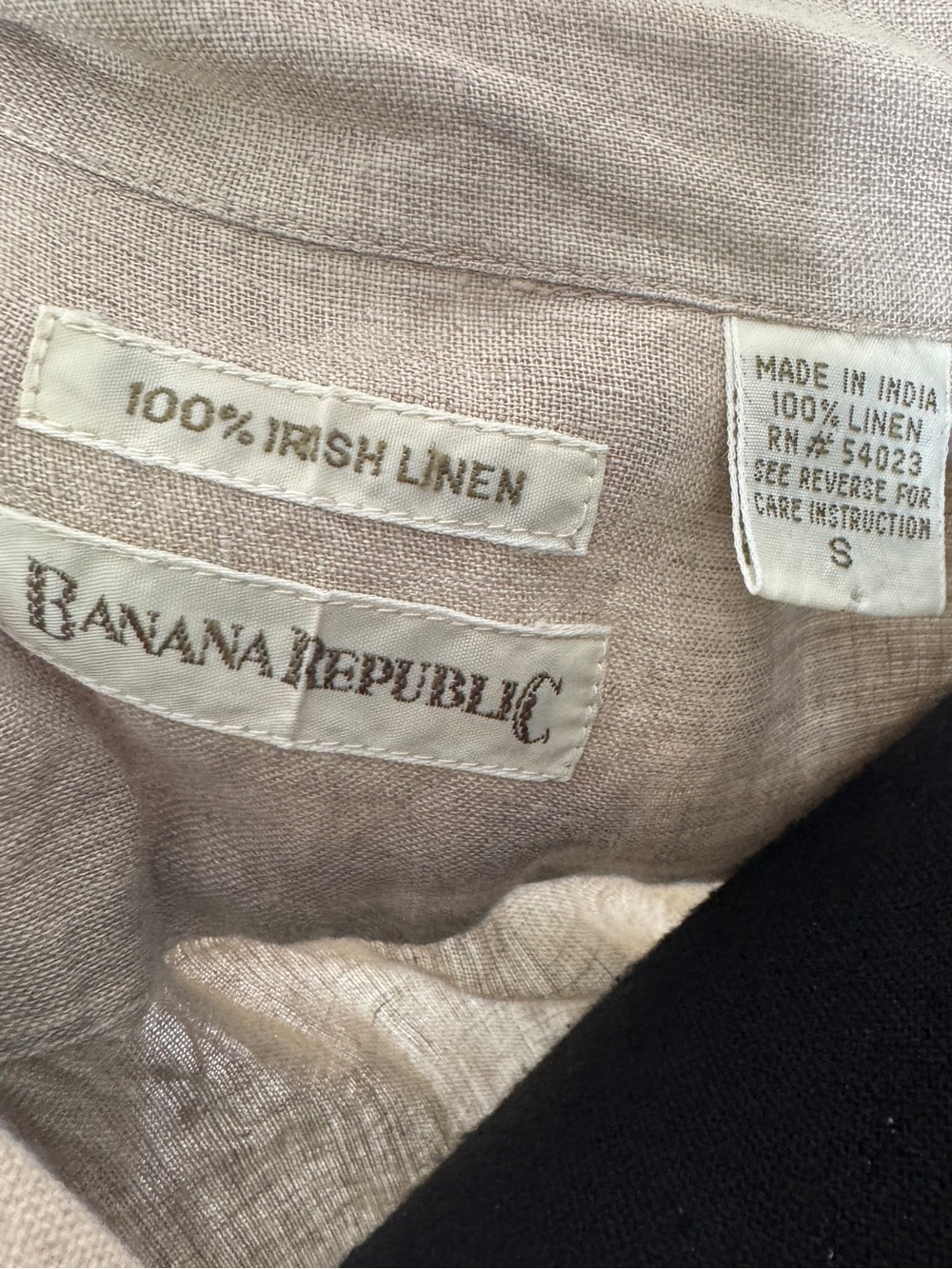 Banana Republic Irish Linen Beige Button Down Oversized Top Size S - Picture 4 of 6